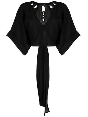 Three Graces Zelda cropped blouse - Black