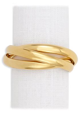 Three Ring 4-Piece 24K Goldplated Napkin Jewel Set