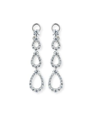 Three-Tier Open CZ Crystal Drop Earrings