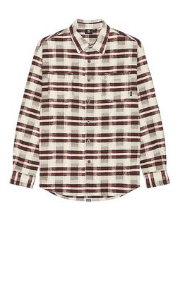 THRILLS Eighty Four Long Sleeve Flannel Shirt in Brown