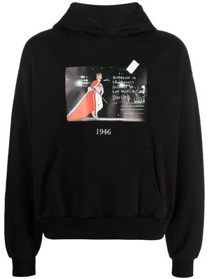 Throwback. Freddie illustration-print cotton hoodie - Black