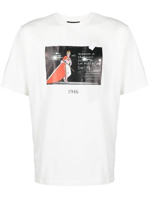 Throwback. Freddie text-print T-shirt - White