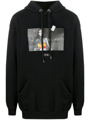 Throwback. graphic print hooded sweatshirt - Black