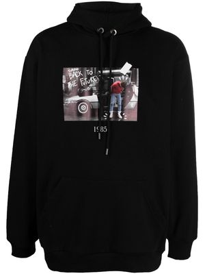 Throwback. graphic-print pullover hoodie - Black