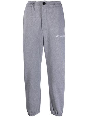 Throwback. logo-print cotton track pants - Grey