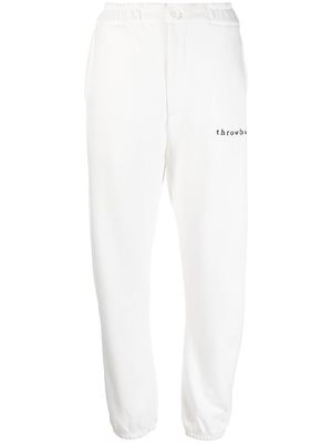 Throwback. logo-print cotton track pants - White
