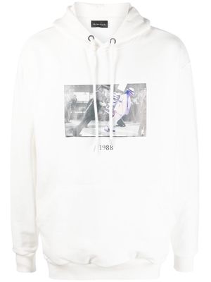 Throwback. photographic-print cotton hoodie - White