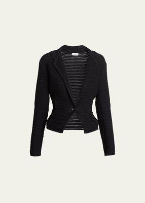 Tiara Cotton Open-Knit Cutaway Jacket