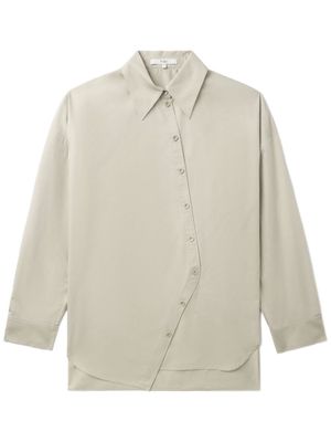 Tibi asymmetric poplin cotton shirt - Neutrals