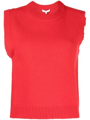 Tibi distressed lambswool vest - Red