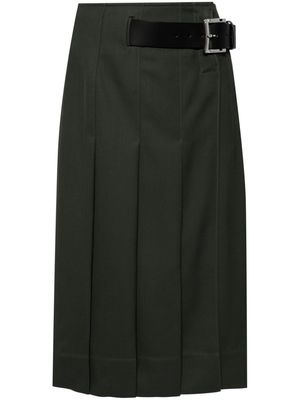 Tibi high-waist pleated skirt - Green