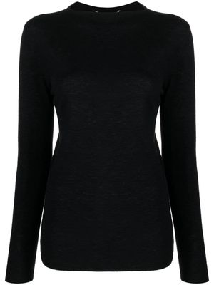 Tibi long-sleeved jersey T-shirt - Black