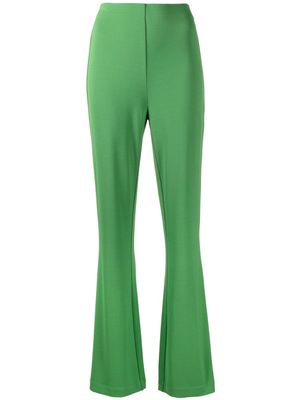 Tibi mid-rise flared-leg trousers - Green