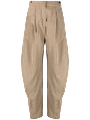 Tibi wide-leg wool tailored trousers - Brown