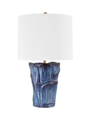 Tide 1-Light Table Lamp - Patina Brass Blue