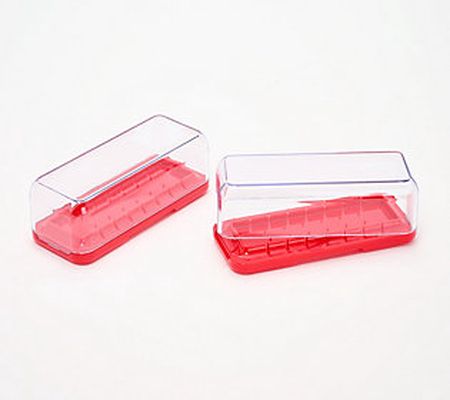 TidyUps Set of 2 No Slide Butter Dish with Locking Lid