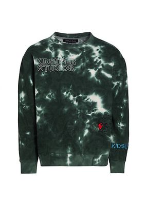 Tie-Dye Cotton Crewneck Sweater