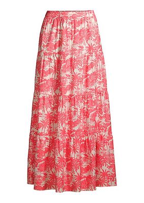 Tiered Toile Maxi Skirt