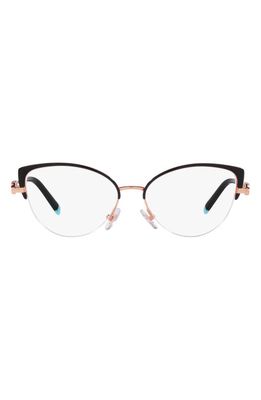Tiffany & Co. 54mm Cat Eye Optical Glasses in Rubber Black