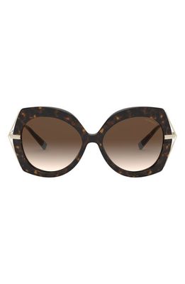 Tiffany & Co. 54mm Gradient Butterfly Sunglasses in Dark Havana/Brown Grad