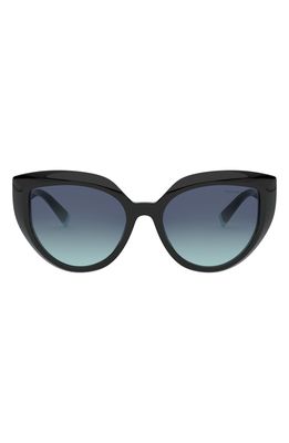 Tiffany & Co. 54mm Gradient Cat Eye Sunglasses in Black/Tiffany Blue Gradient