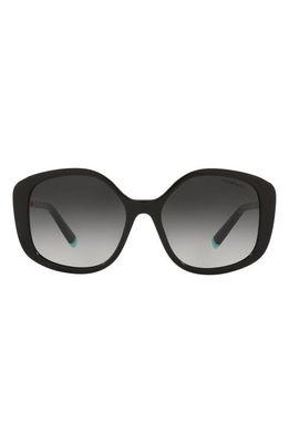 Tiffany & Co. 54mm Gradient Irregular Sunglasses in Black/Grey Gradient