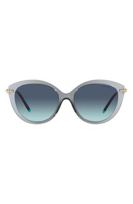 Tiffany & Co. 55mm Cat Eye Sunglasses in Clear Blue Gradient