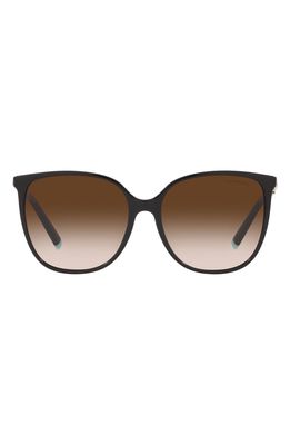 Tiffany & Co. 57mm Gradient Square Sunglasses in Black/brown Gradient