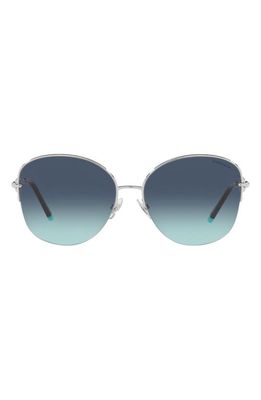 Tiffany & Co. 58mm Gradient Pillow Sunglasses in Silver/Azure Gradient Blue