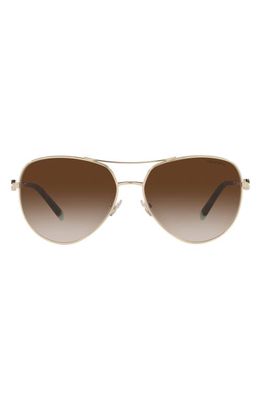 Tiffany & Co. 59mm Aviator Sunglasses in Pale Gold