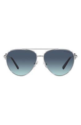 Tiffany & Co. 59mm Gradient Pilot Sunglasses in Silver