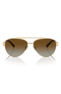 Tiffany & Co. 59mm Gradient Polarized Pilot Sunglasses in Pale Gold 