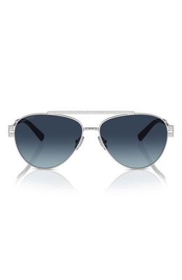 Tiffany & Co. 59mm Gradient Polarized Pilot Sunglasses in Silver 