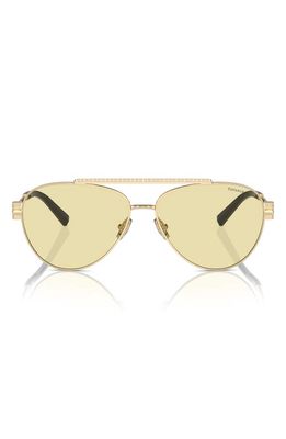 Tiffany & Co. 59mm Polarized Pilot Sunglasses in Pale Gold