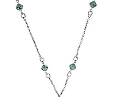 Tiffany Kay Herringbone Turquoise Station 36" N ecklace