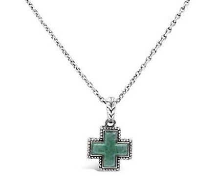 Tiffany Kay Studio Sterling Aventurine Cross Pe ndant w/ Chain