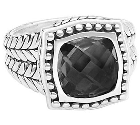 Tiffany Kay Studio Sterling Silver Herringbo ne Onyx Ring