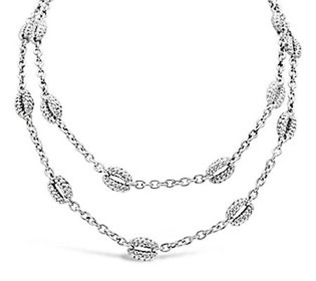 Tiffany Kay Studio Sterling Silver Purl Knit St ation Necklace