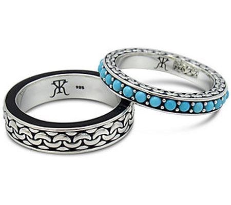 Tiffany Kay Studio Sterling Silver Turquoise St ack Ring Set