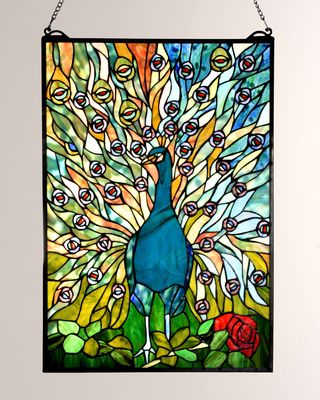 Tiffany Peacock Window Panel