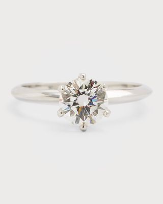 Tiffany Platinum 6-Prong Modern Diamond Ring, Size 6