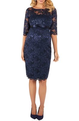 Tiffany Rose Amelia Lace Maternity Cocktail Dress in Navy