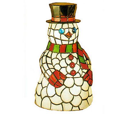 Tiffany Style 8-1/2" Snowman Accent Lamp