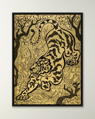 "Tiger in the Jungle" Framed Giclee