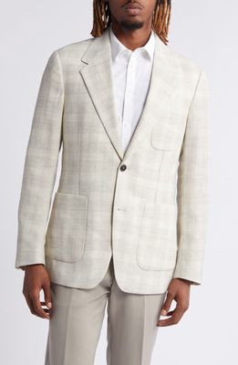 Tiger of Sweden Julien Slim Fit Check Stretch Wool Blend Sport Coat in Natural White 