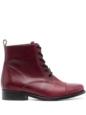 Tila March leather lace-up boots - Red