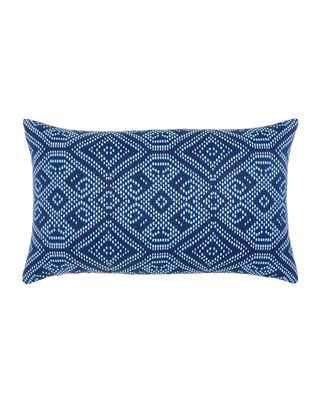 Tile Lumbar Sunbrella Pillow, Dark Blue