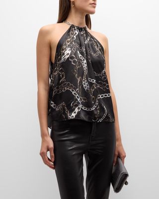 Tillie Chain-Neck Scarf Top