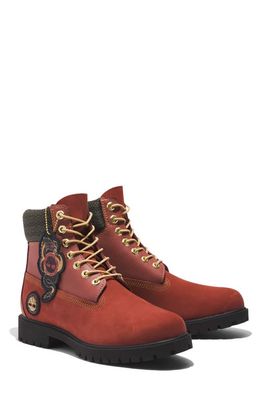 Timberland 6-Inch Heritage Waterproof Insulated Lace-Up Boot in Dark Red