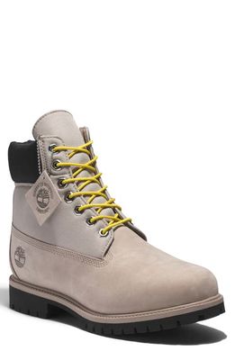 Timberland 6-Inch Heritage Waterproof Mixed Media Boot in Pure Cashmere